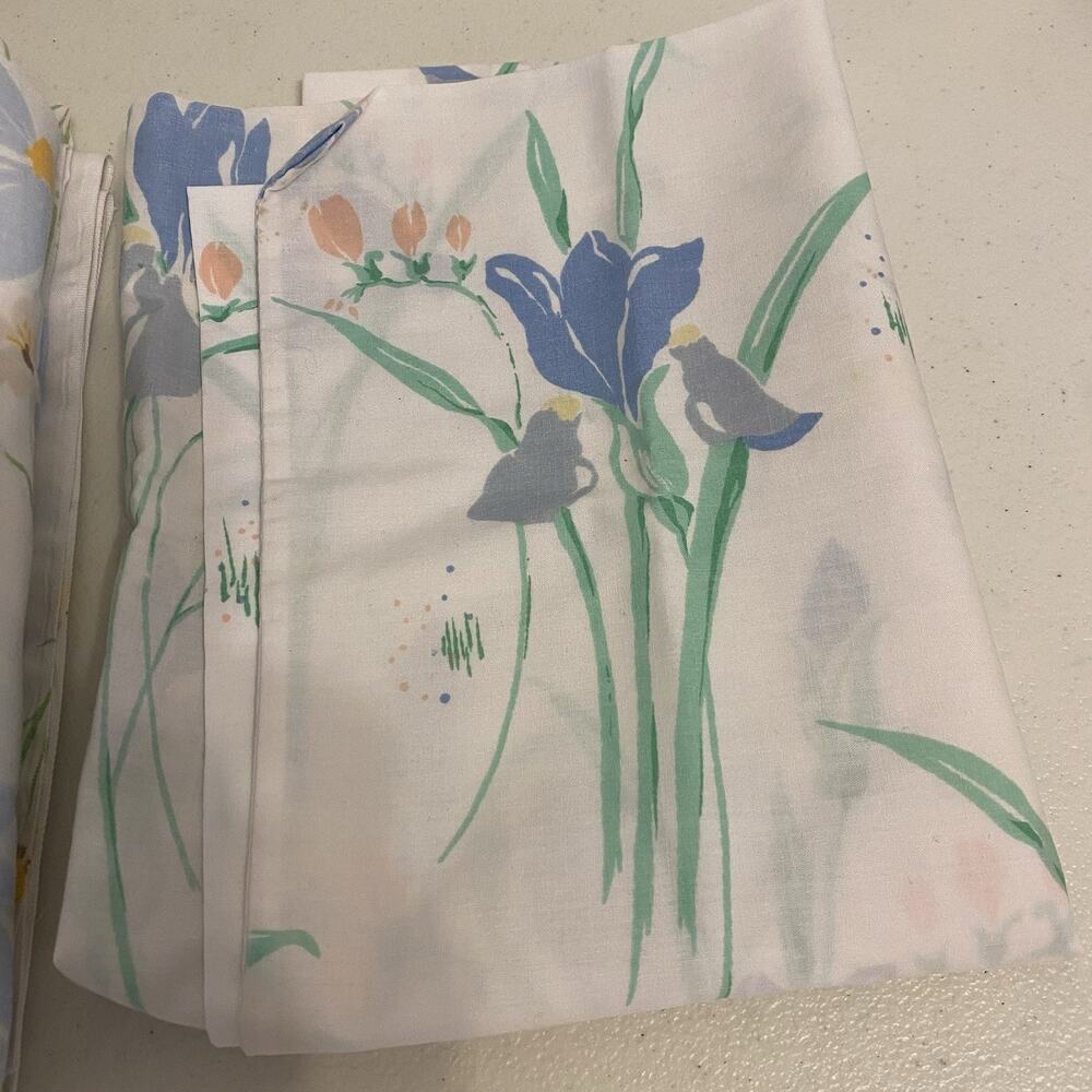 VTG Cotton Blend Full Size Flat Sheet Floral Cottagecore Home Collection 84x90” - Picture 4 of 7